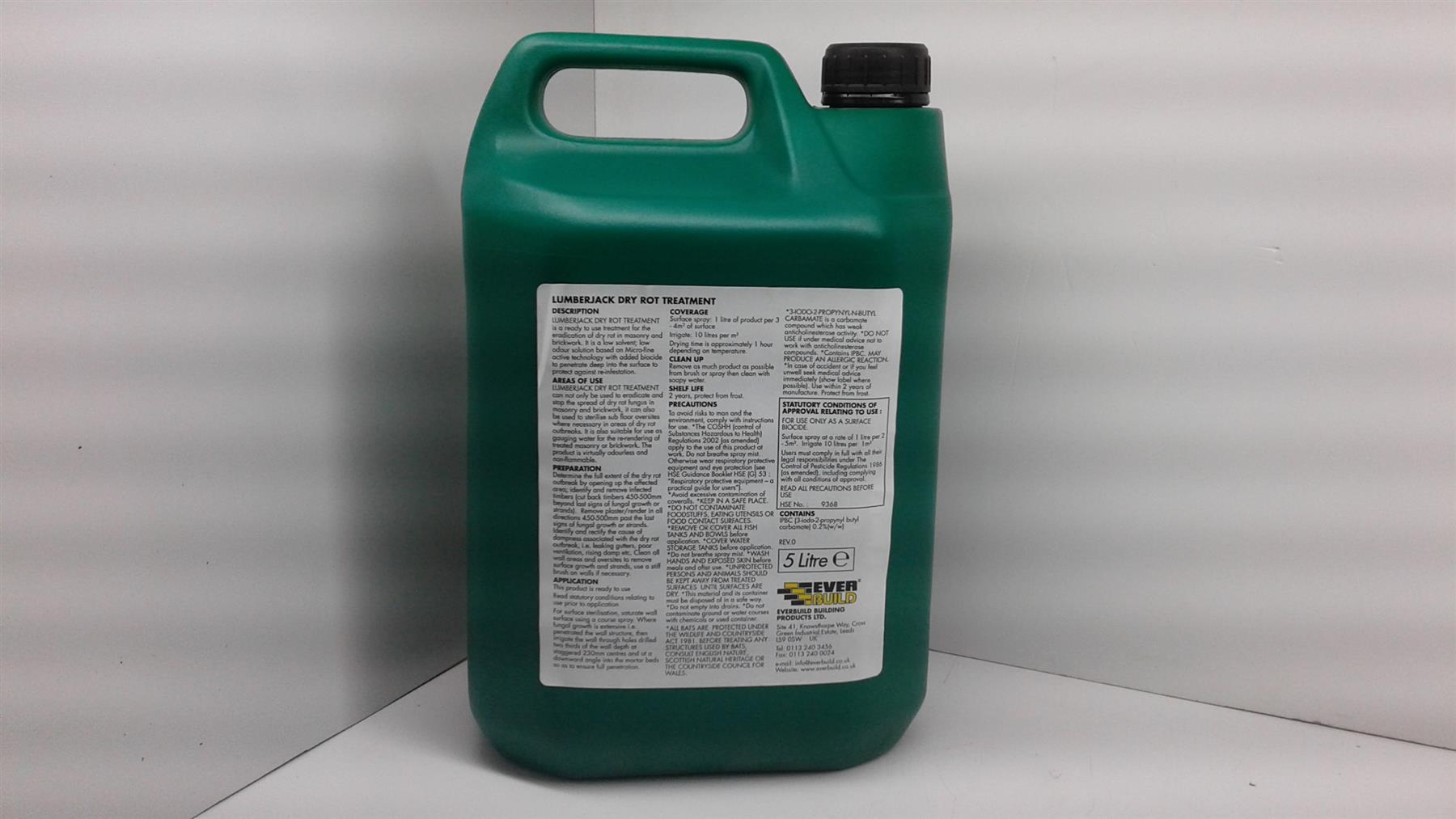 Everbuild Clear Lumberjack Masonry and Brick Dry Rot Treatment 5Ltr