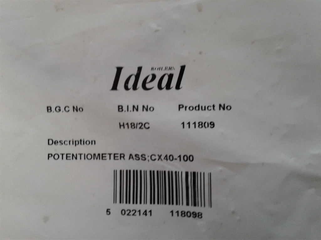 NEW Ideal Potentiometer ASSEMBLY 111809 CONCORD BOILER CX 40-100