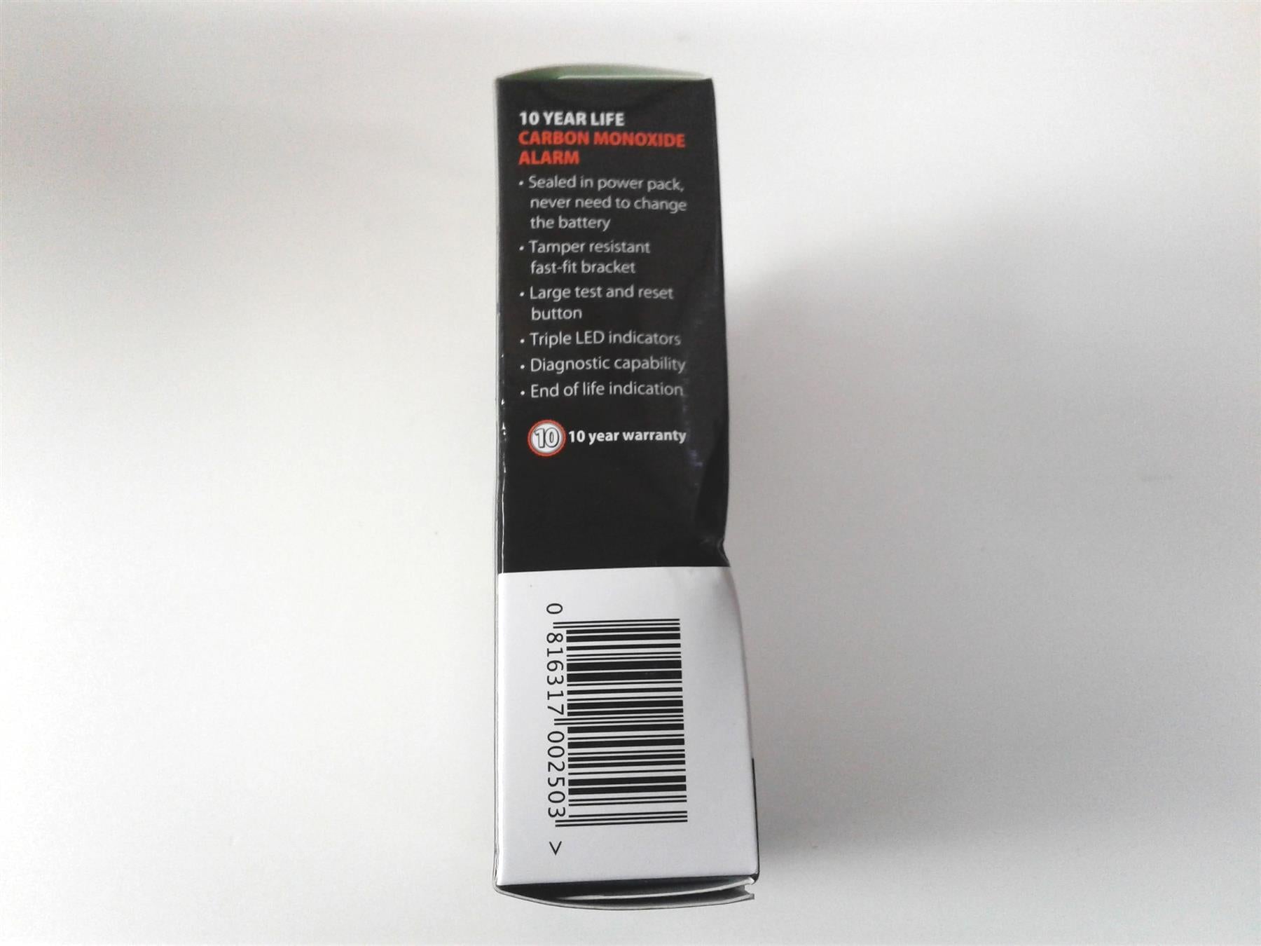 Carbon Monoxide Detector Fire Angel CO Alarm 10 Year CO-9X-10T-FF Fireangel LED