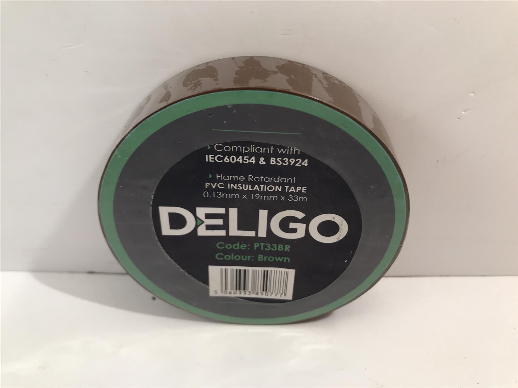 Deligo Brown PVC Insulation Tape 19mm x 33m  PT33BR