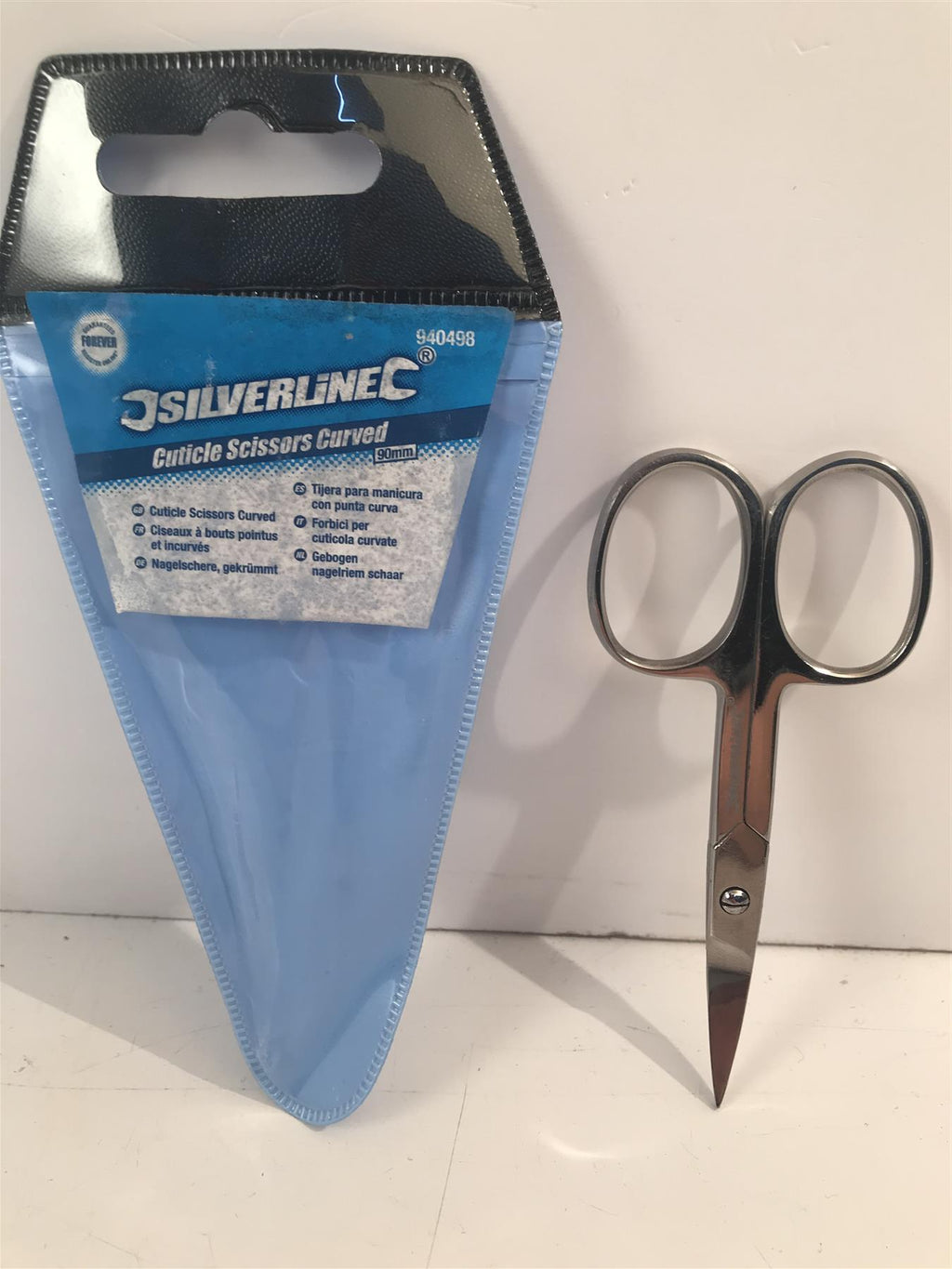 Silverline Stainless Steel Curved Nail Cuticle Scissors 90mm - 940498