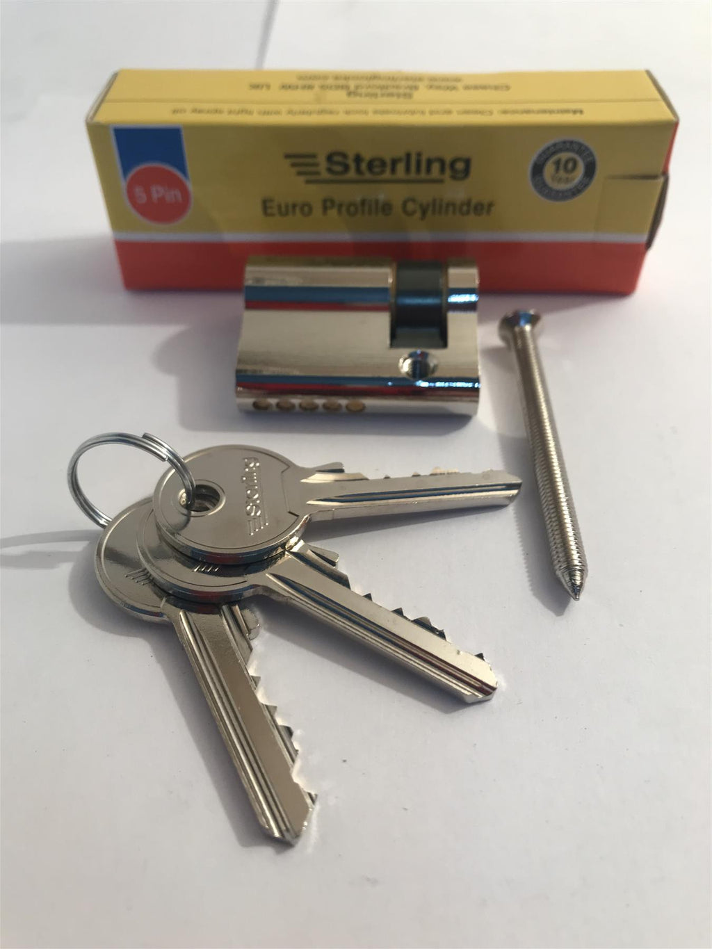 Sterling ESN3011 Single Euro 5 Pin Cylinder 41mm (30x11), Polished Nickel