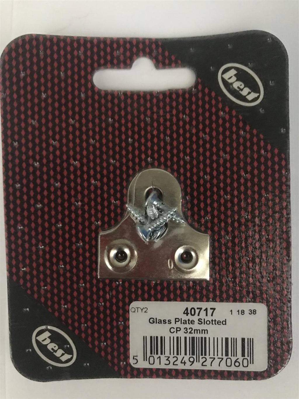 Best 32mm Glass Hanging Plate Slotted Chrome Plated (2 Pk) 40717