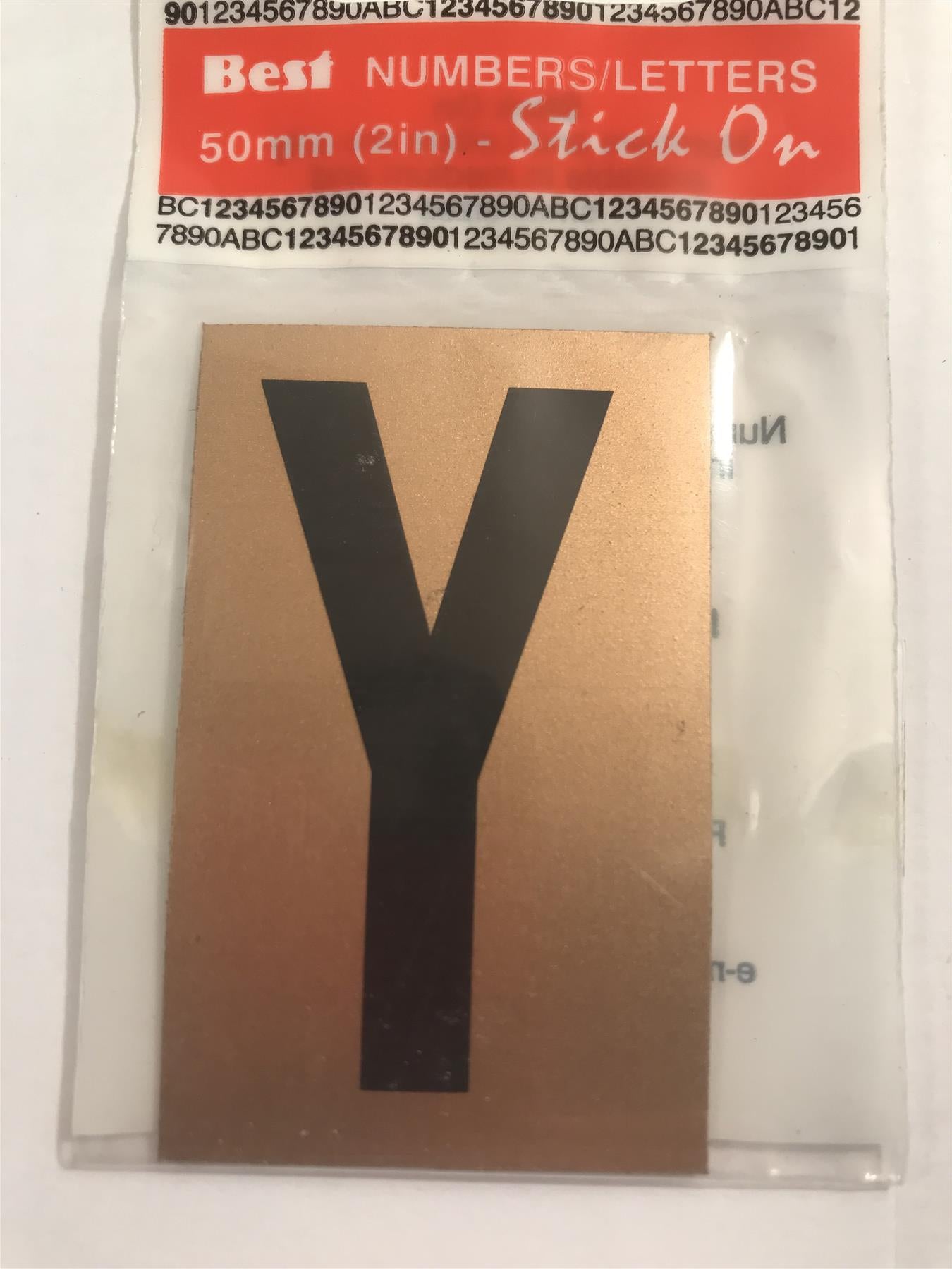 Best Gold/Black Letter Y Self Adhesive 1" x 2"