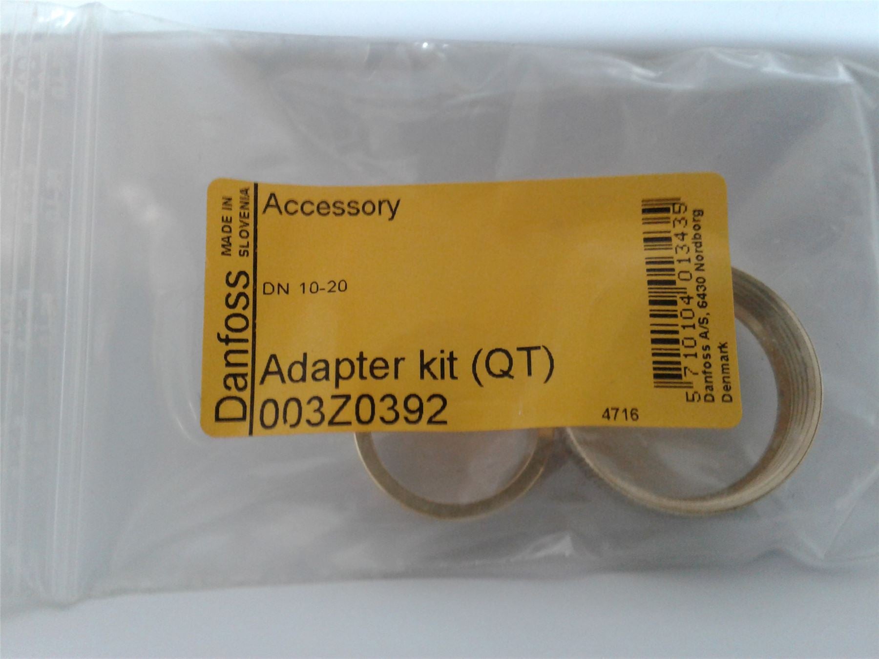 NEW Danfoss QT adapter kit DN10-20 003Z0392