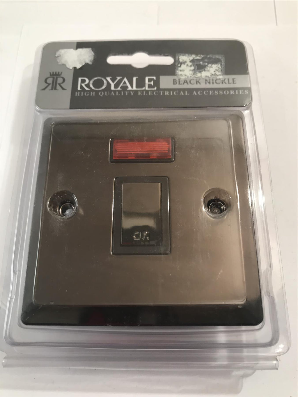 Flat Plate Black Nickel 20a DP Switch & Neon NBFP17