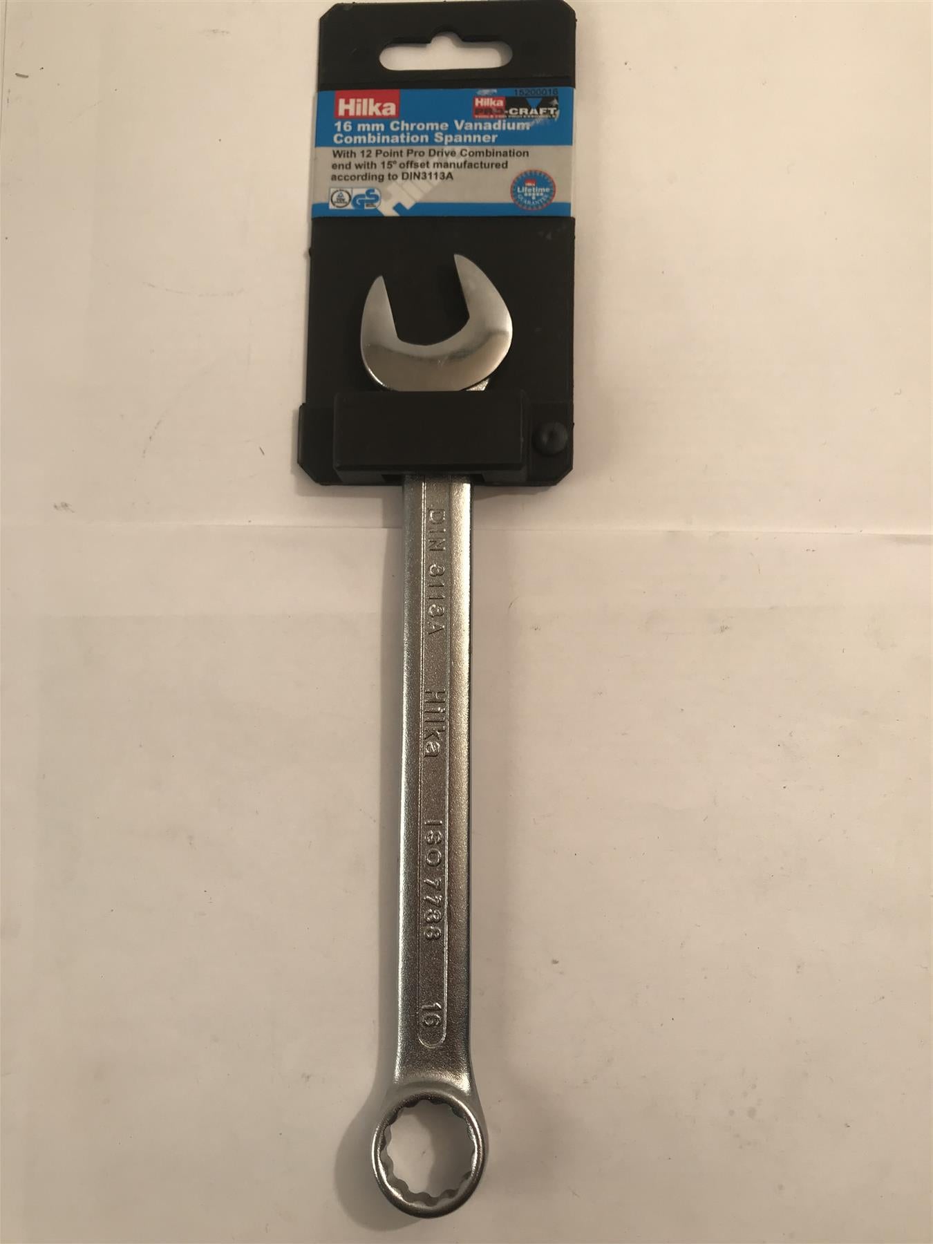 Hilka 16mm Chrome Vanadium Combination Spanner 15200016