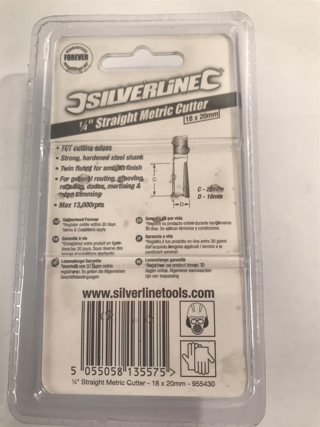 Silverline 1/4" Straight Metric Cutter 18 x 20mm 955430