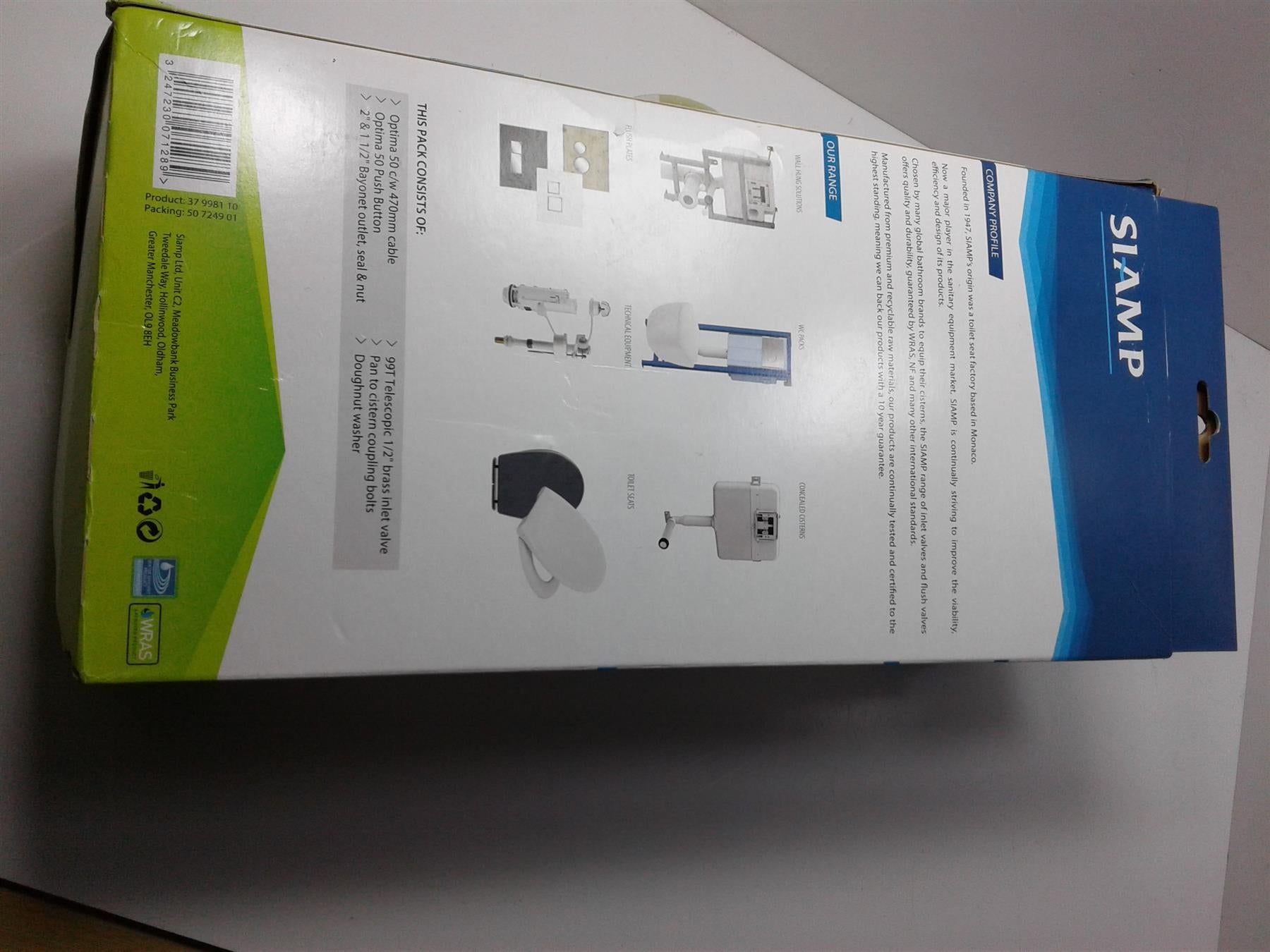 New Siamp Deluxe Optima Dual Flush Valve Button & Inlet Valve