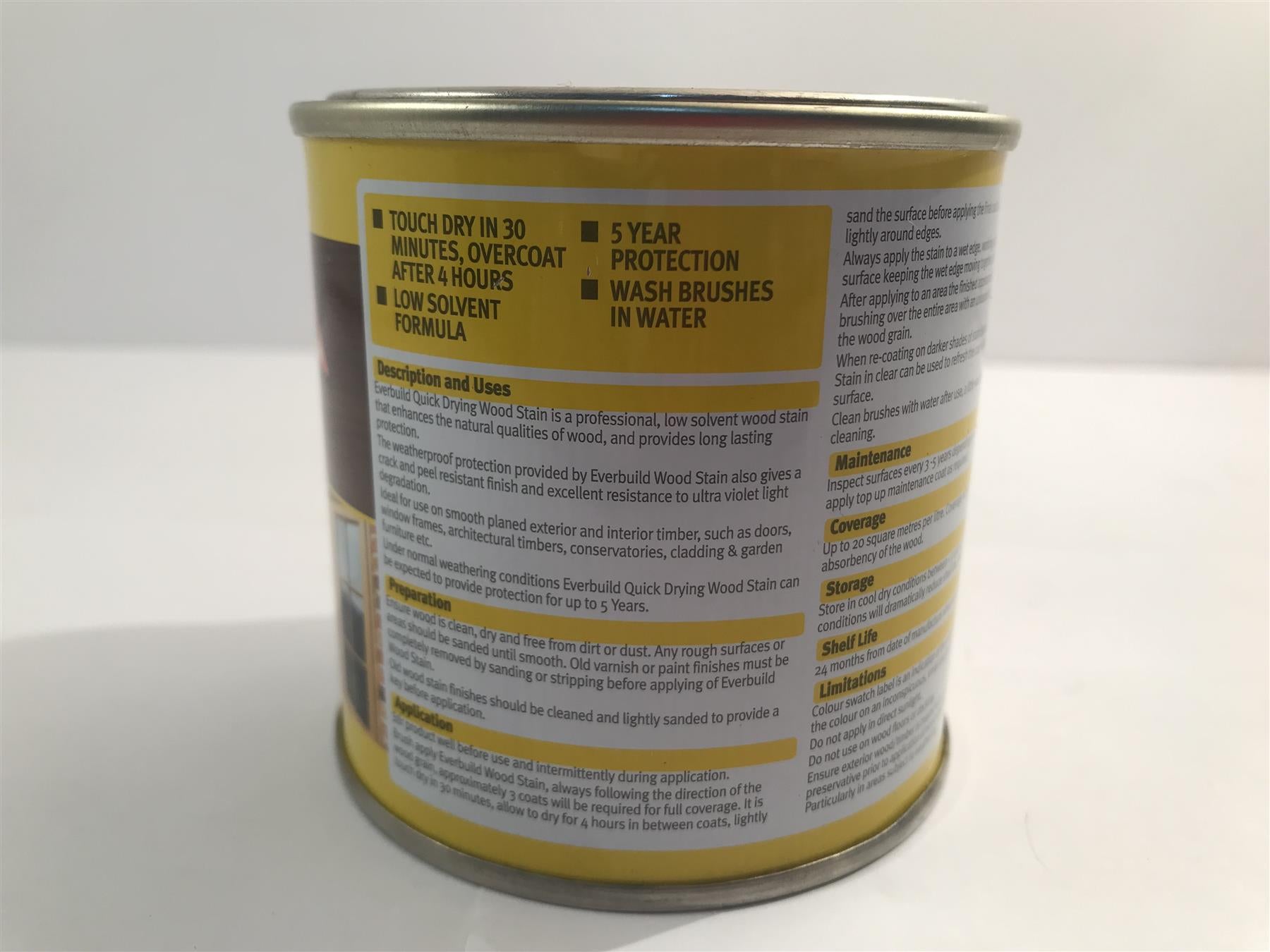 Everbuild EVBWSWN250 Quick Dry Wood Stain Satin Walnut 250 ml