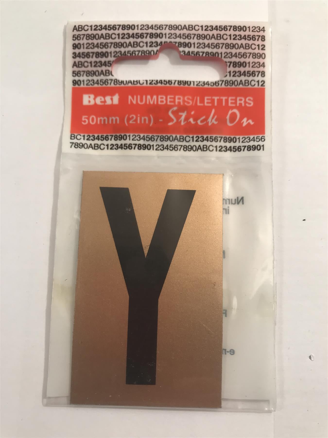 Best Gold/Black Letter Y Self Adhesive 1" x 2"