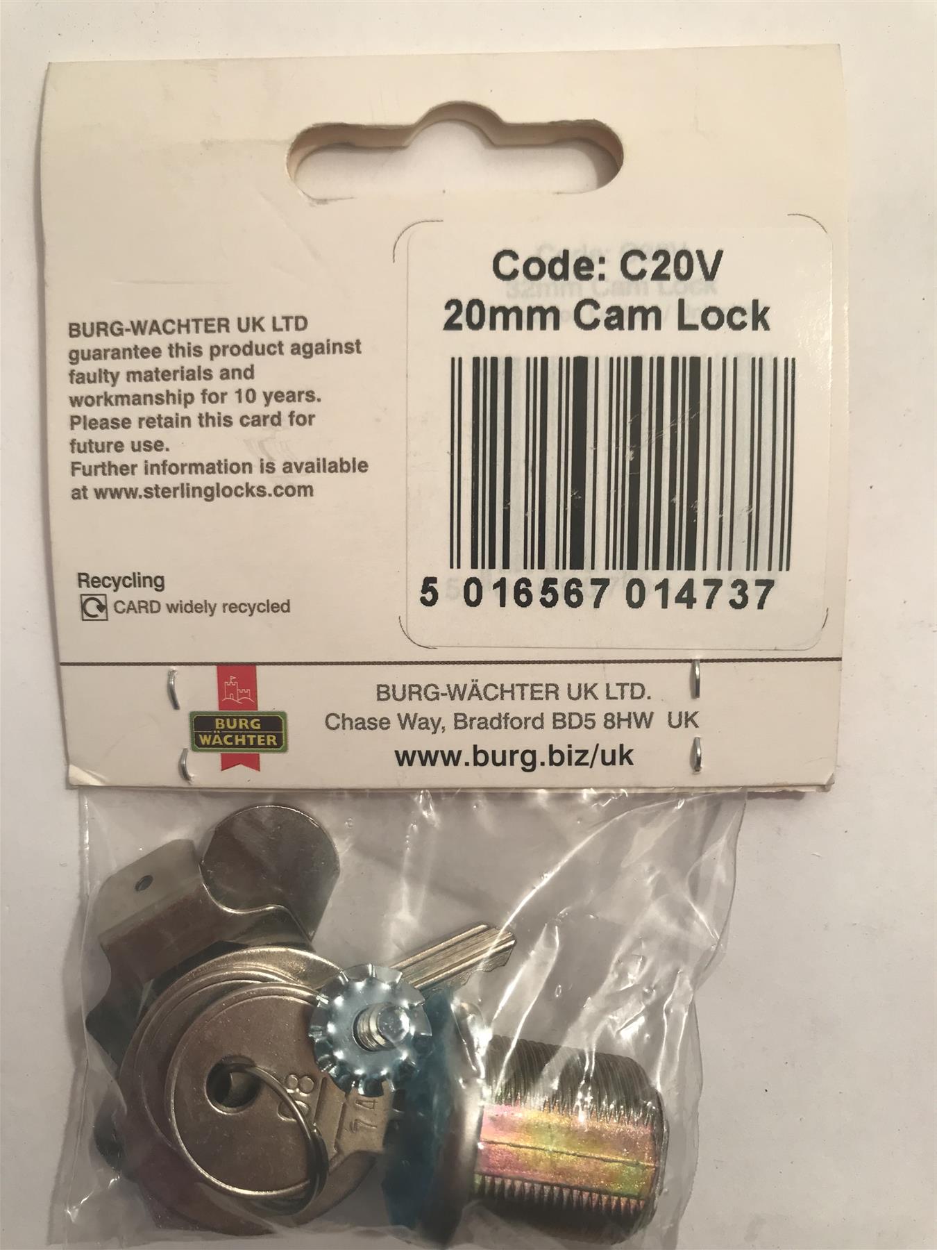 Sterling Cam Lock 20mm C20V