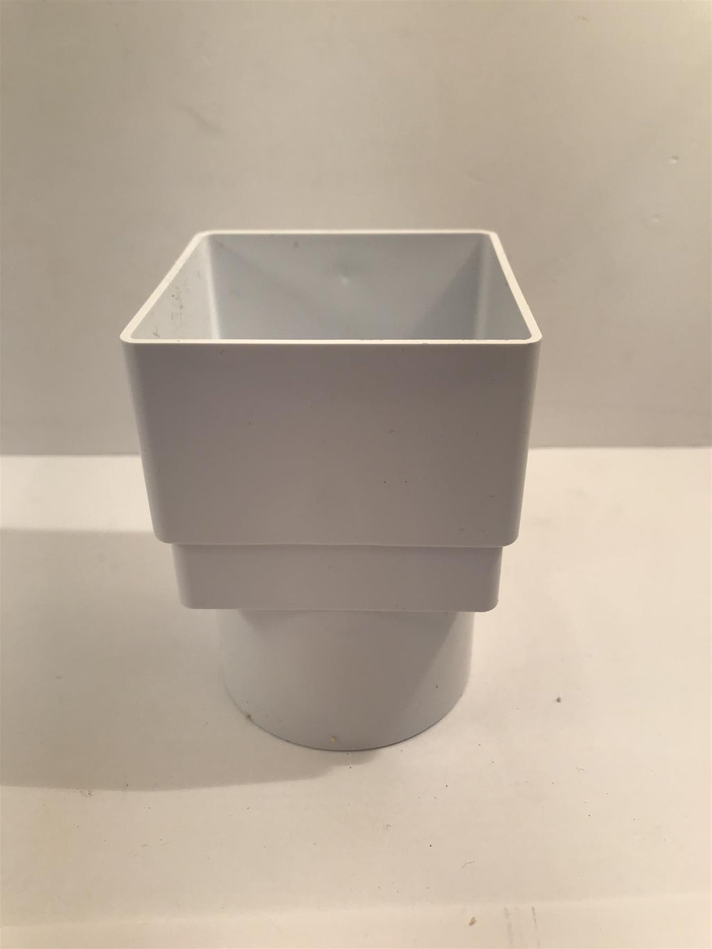 White Rainwater Pipe Square to Round Socket