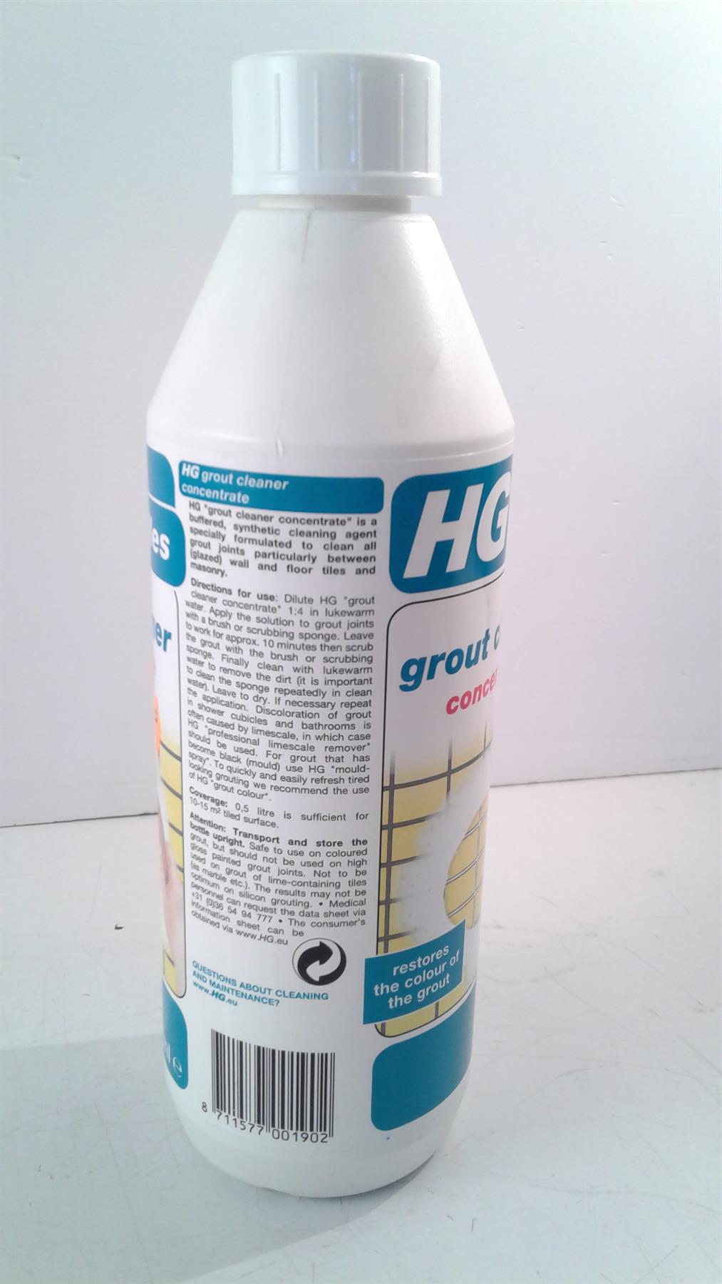 HG Grout Cleaner Concentrate 500ml restores colour of the grout