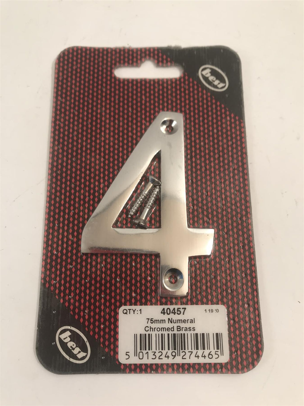 Best 75mm 3" Chromed Brass No. 4  with screws  -   40457