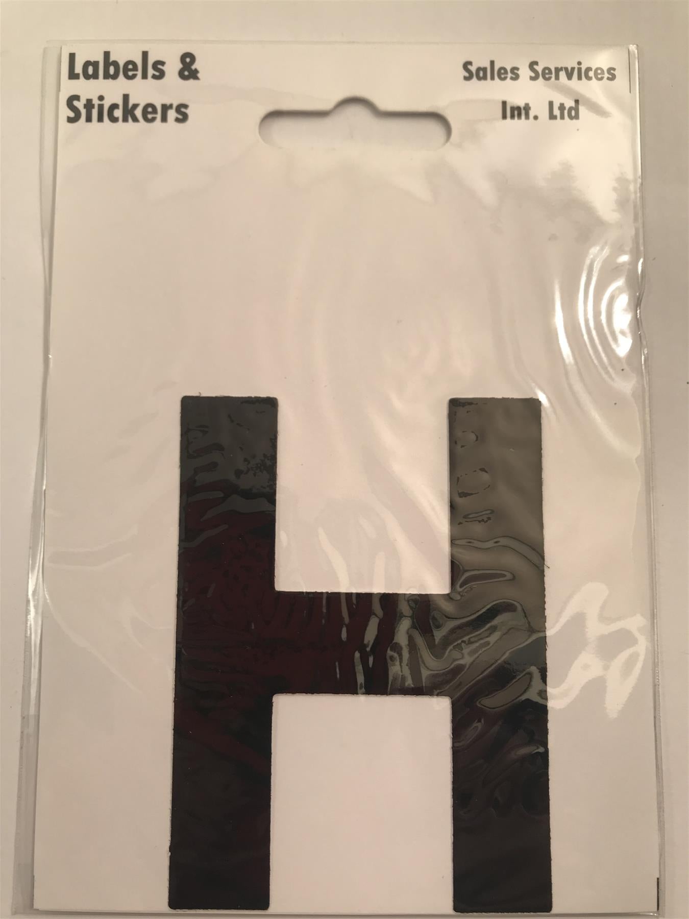 Black Letter H Self Adhesive Waterproof Sticker 8 x 6cm