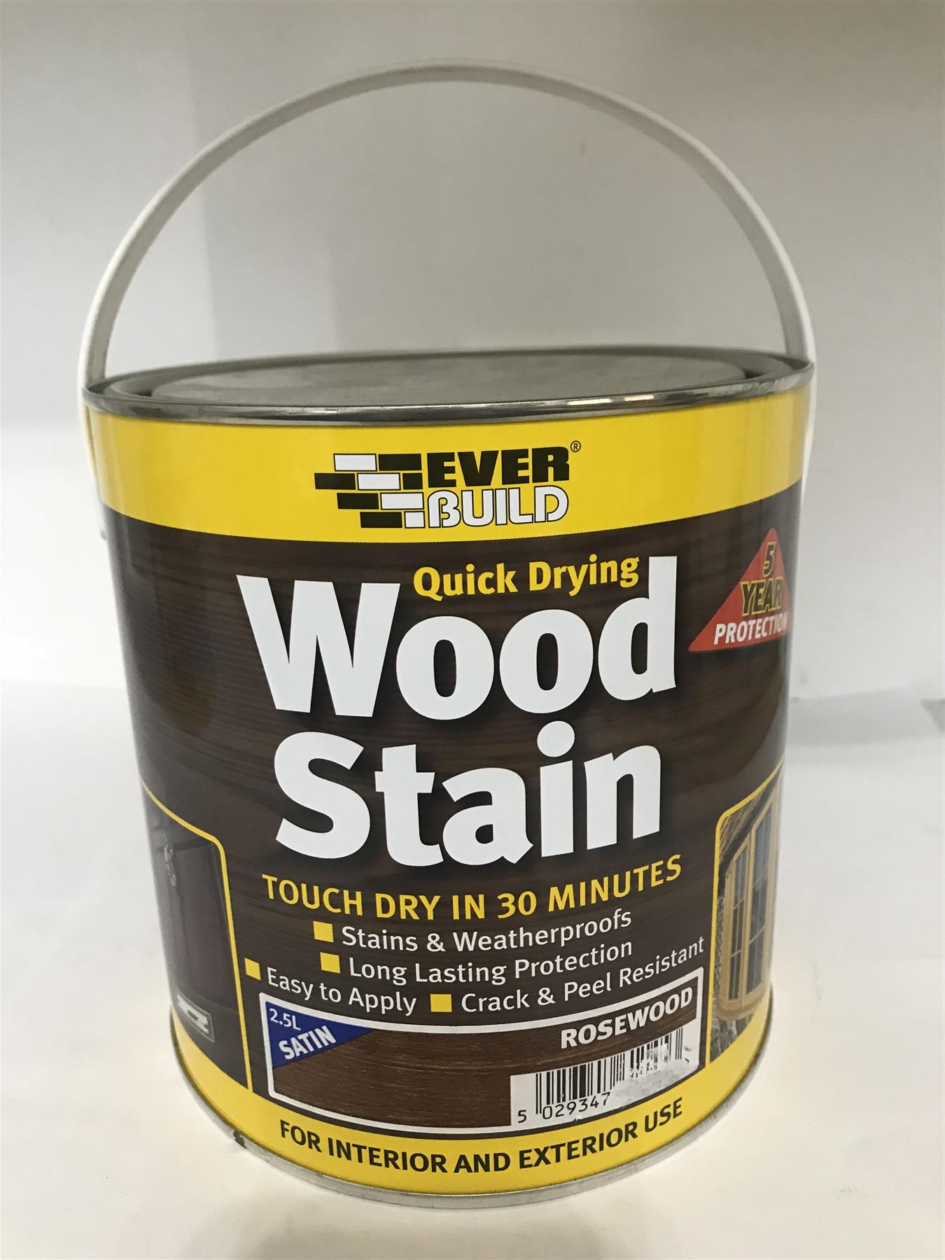 Everbuild Quick Drying Wood Stain Rosewood Satin 2.5L