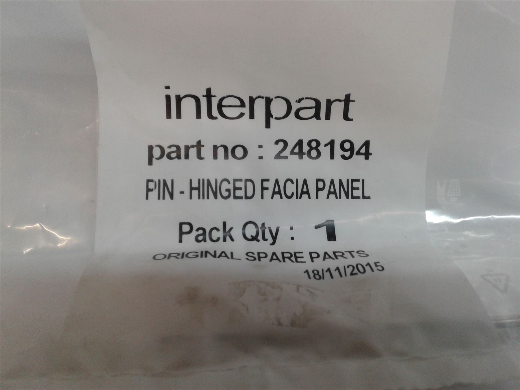 NEW Potterton Titanium 24 33 40 Combi ErP Boiler Hinged Facia Panel Pin 248194