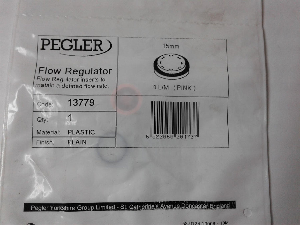 NEW PEGLER Flow Insert 15mm compression fit 4 L/M (PINK) 13779
