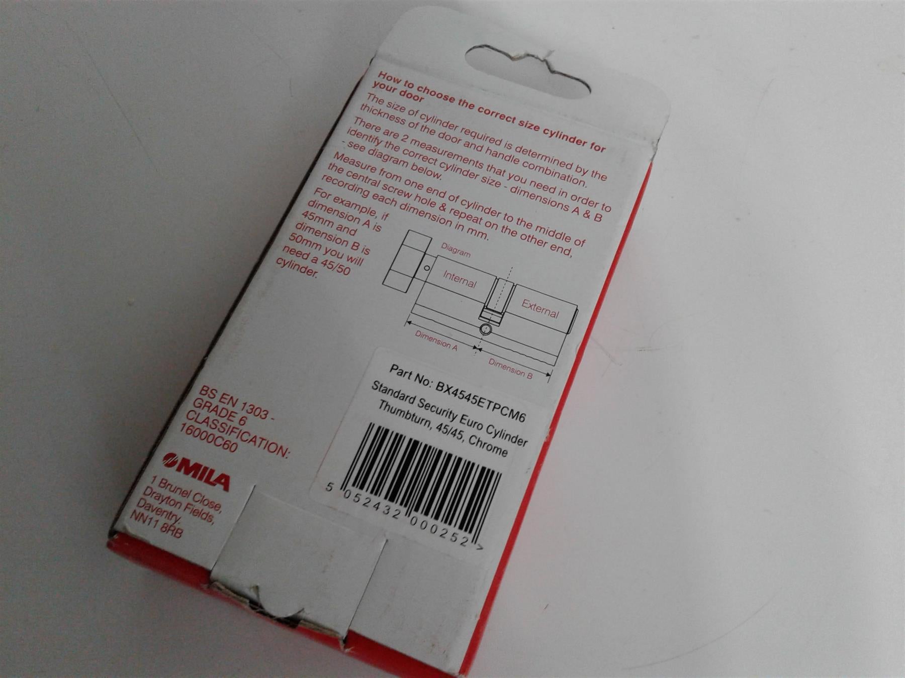 Mila Standard Security Euro Cylinder Thumbturn 45/45