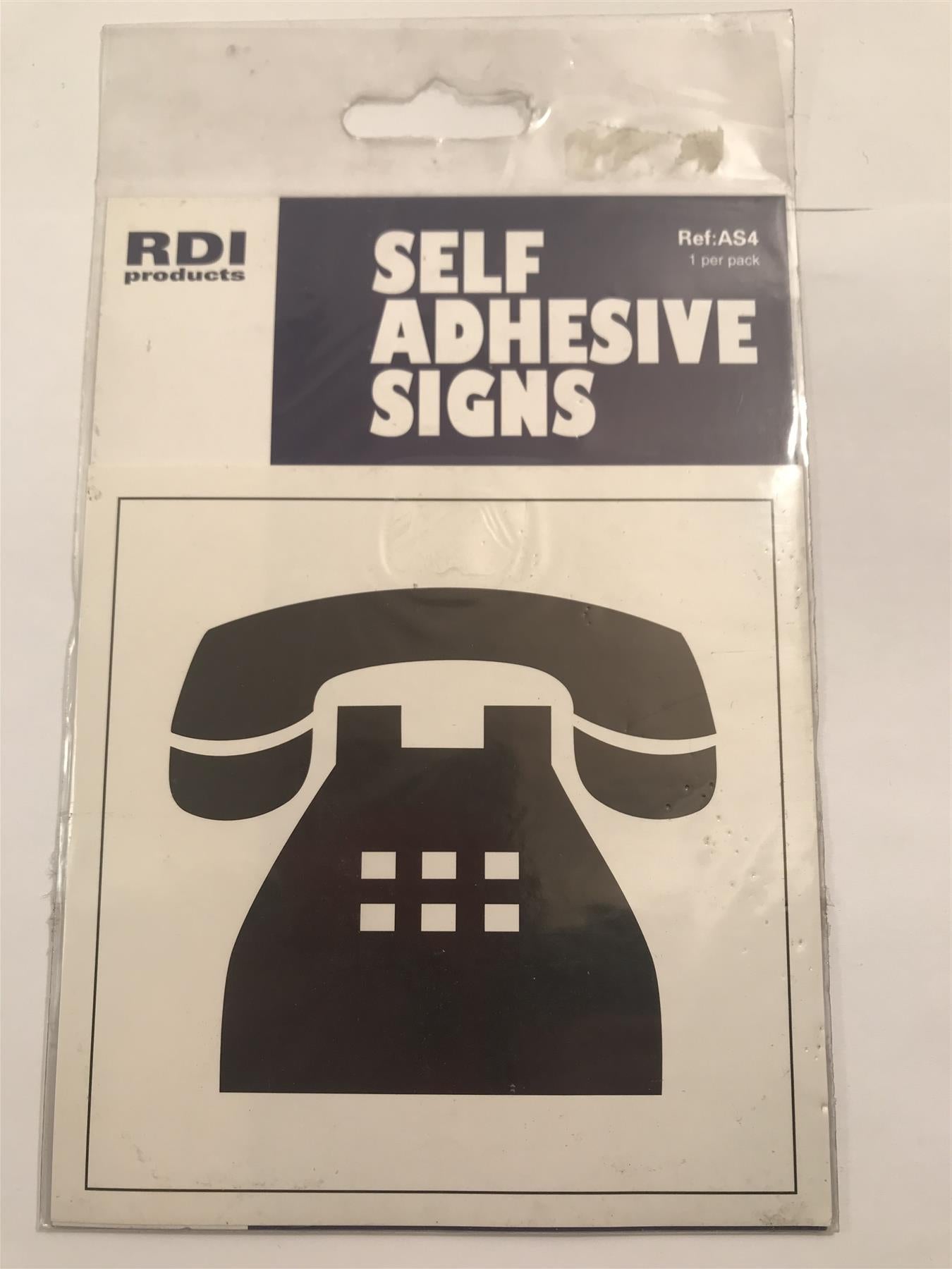 RDI Self Adhesive Telephone Sign 4½ x 4½"  AS4
