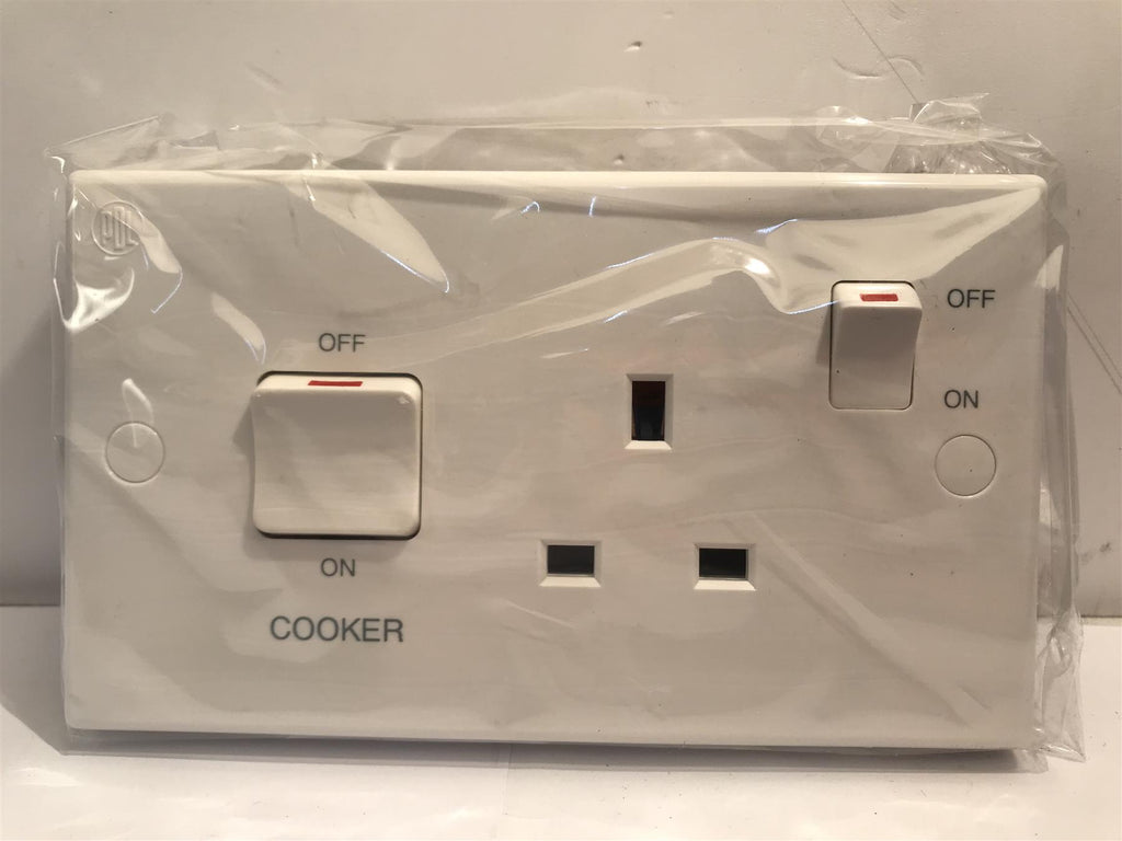 45A Double Pole Cooker Switch with 13A Socket Outlet