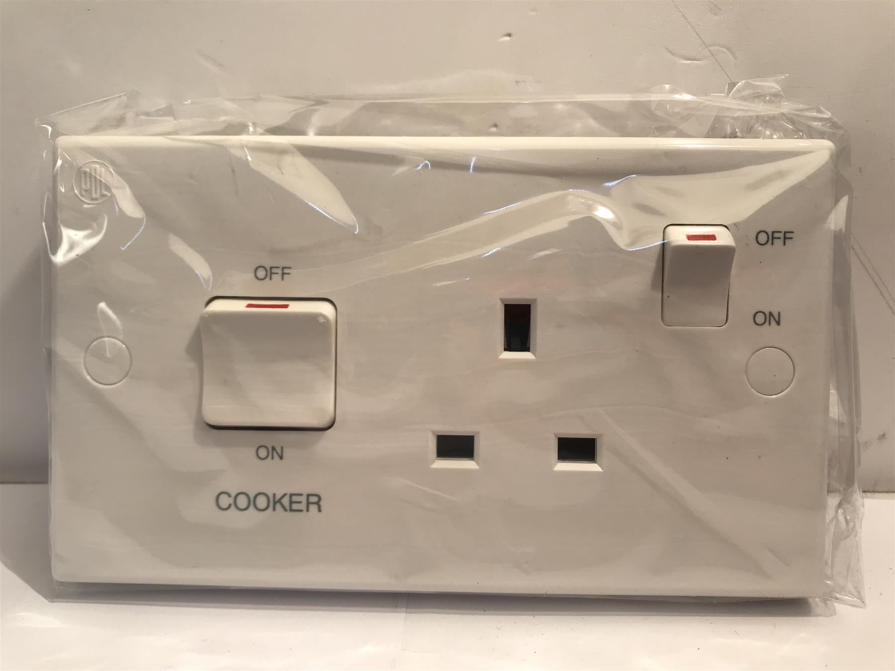45A Double Pole Cooker Switch with 13A Socket Outlet