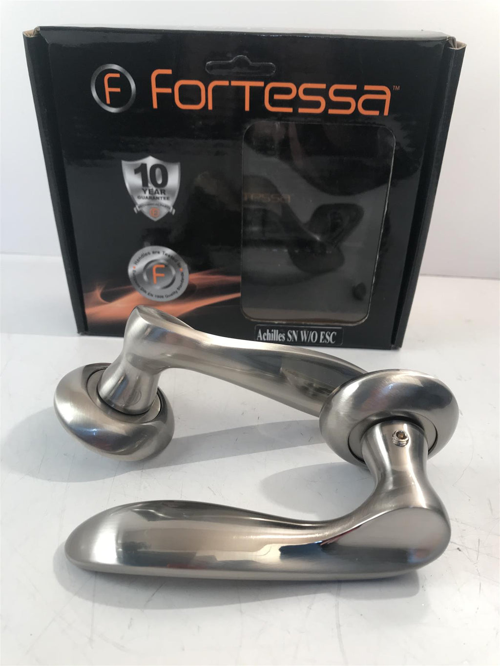 Fortessa Achilles Contemporary Design Door Lever/Handle with Satin Nickel Finish