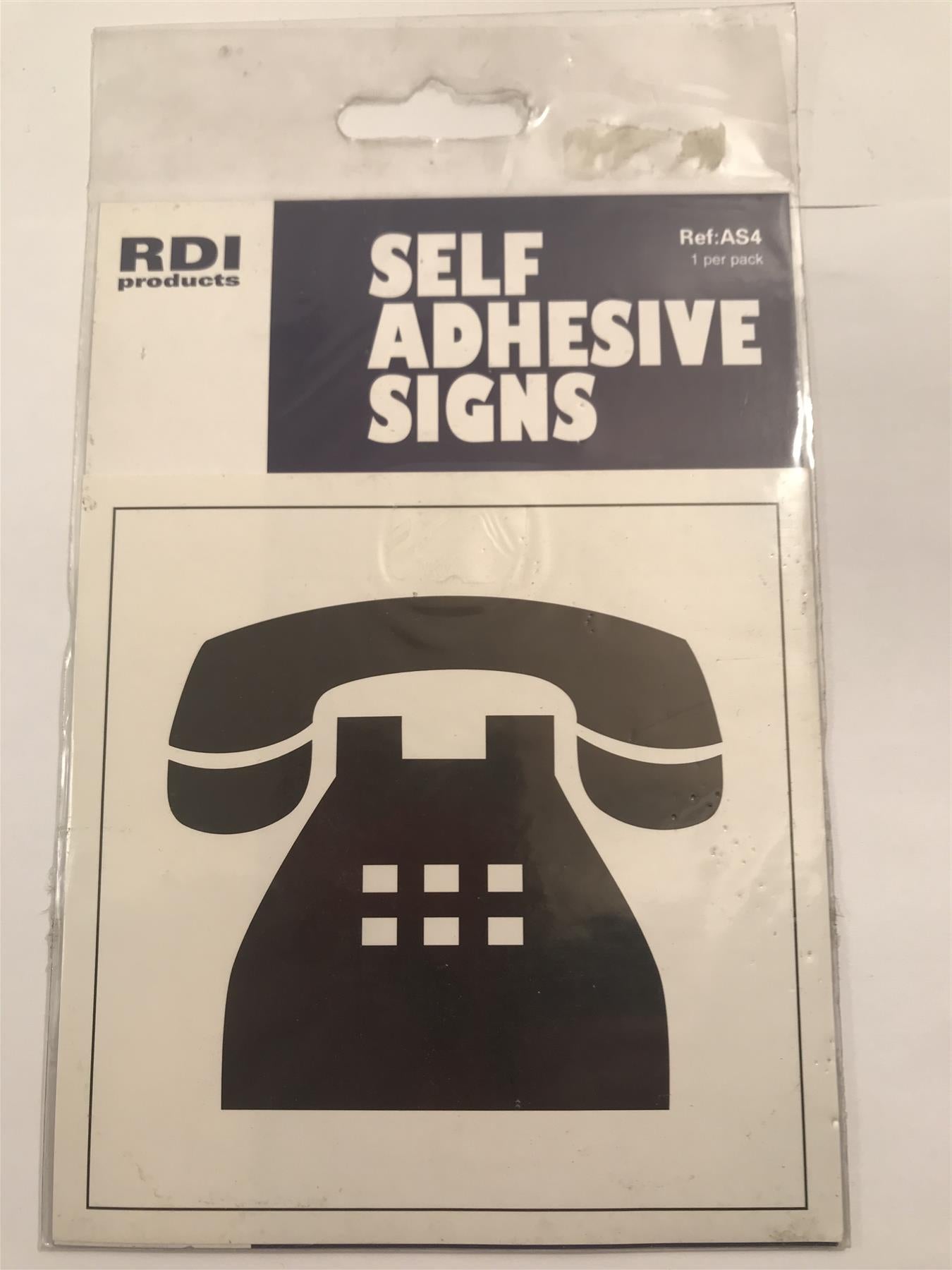RDI Self Adhesive Telephone Sign 4½ x 4½"  AS4