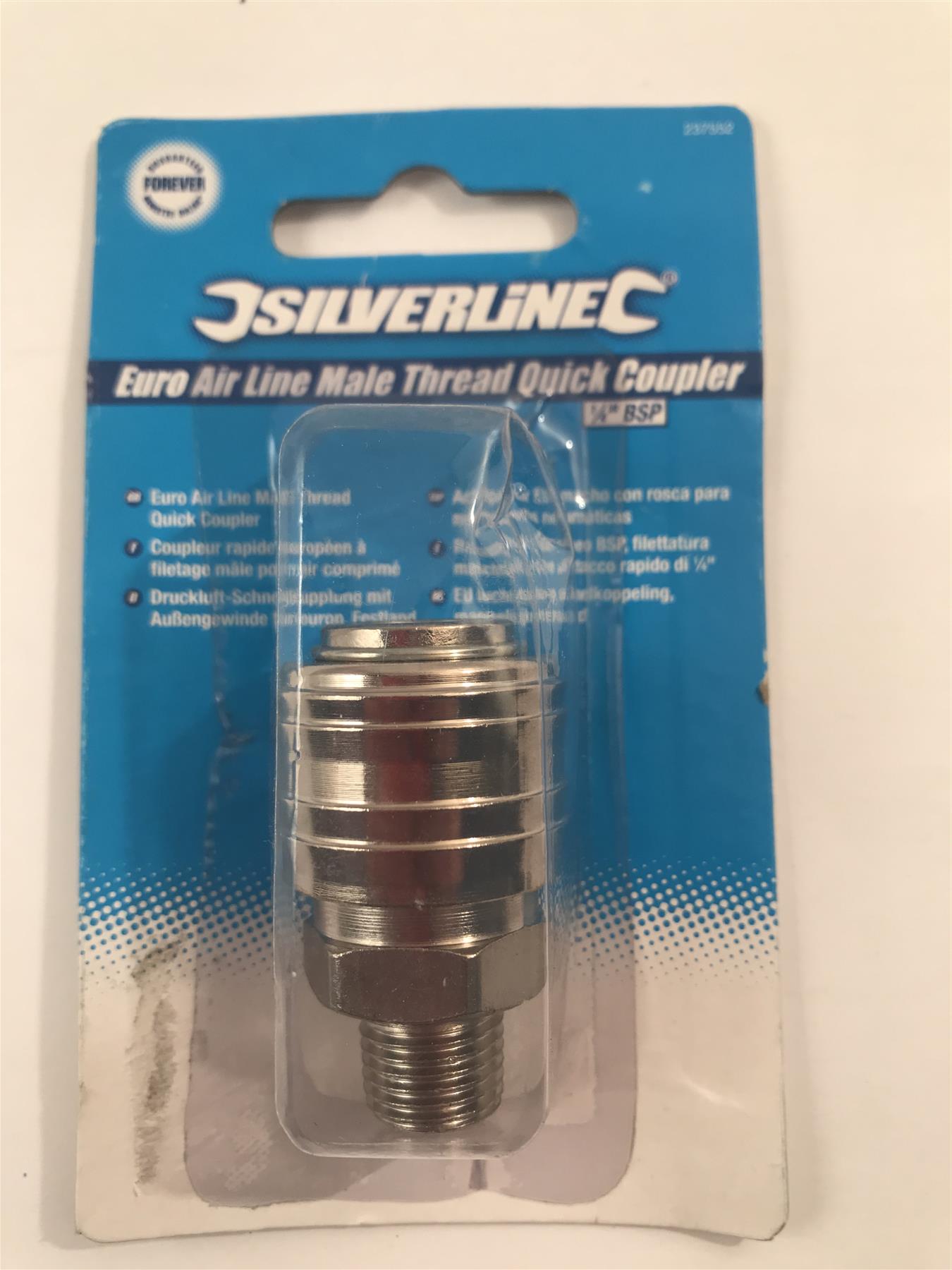 Silverline Euro Air Line Male Thread Quick Coupler 1/4'' BSP  237552