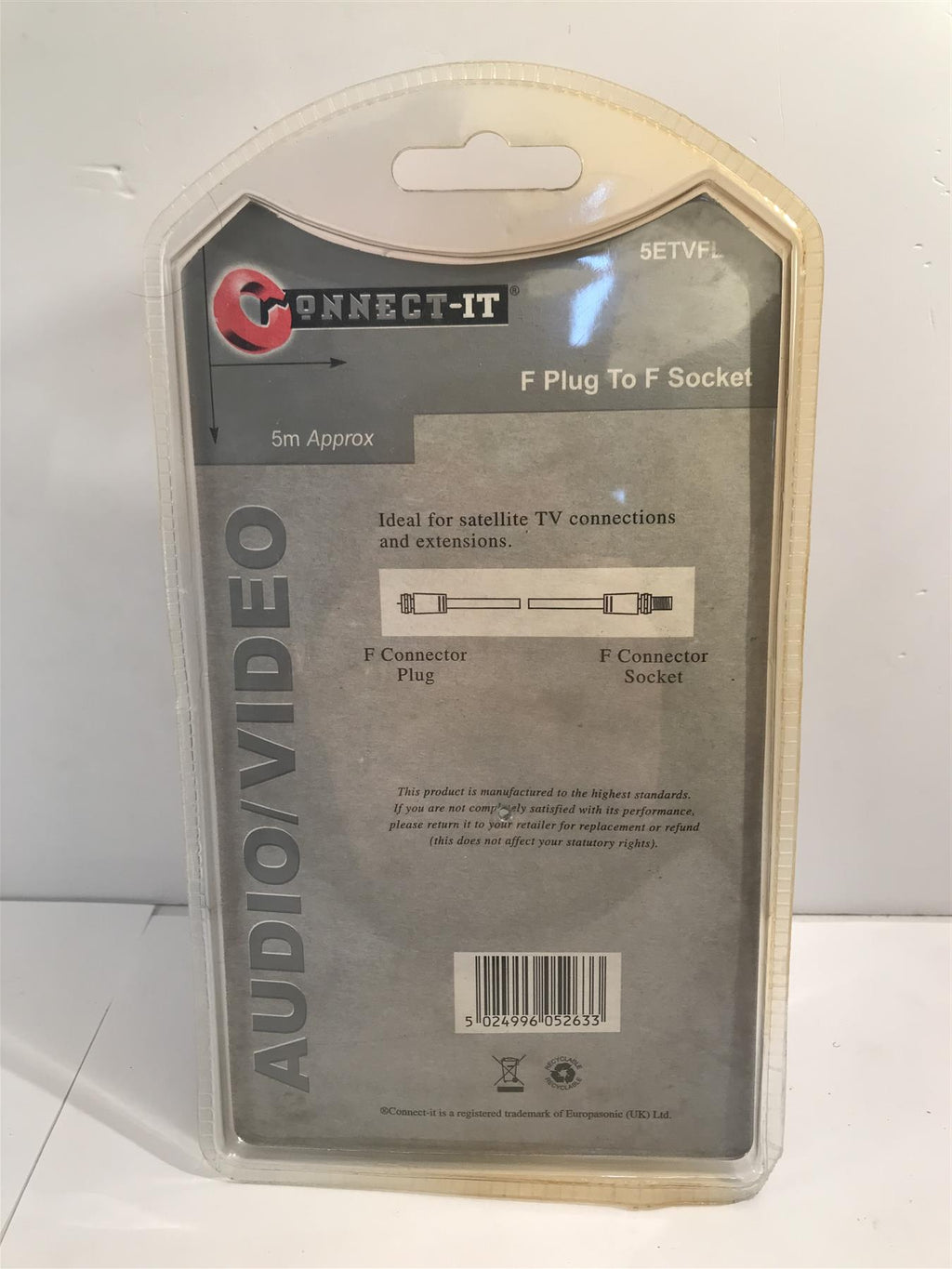 Connect-It F Plug to F Socket  5m Lead   5ETVFL