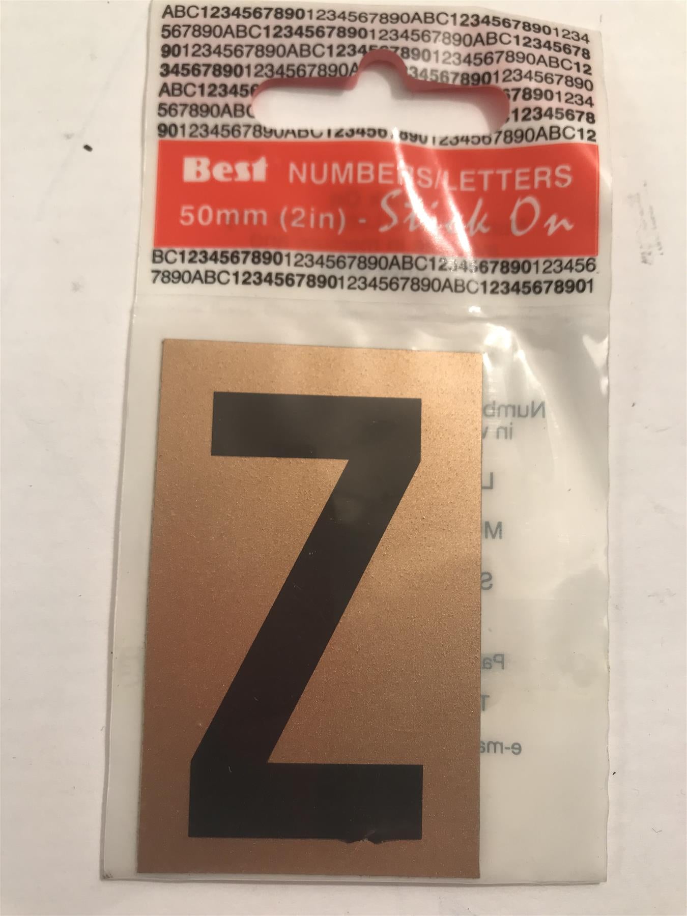 Best Gold/Black Letter Z Self Adhesive 1" x 2"
