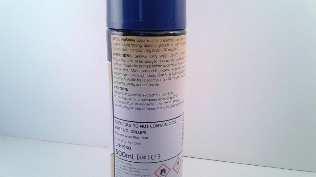 ProSolve Blue Gloss Spray Paint Indoor Outdoor Wood Metal 500ml