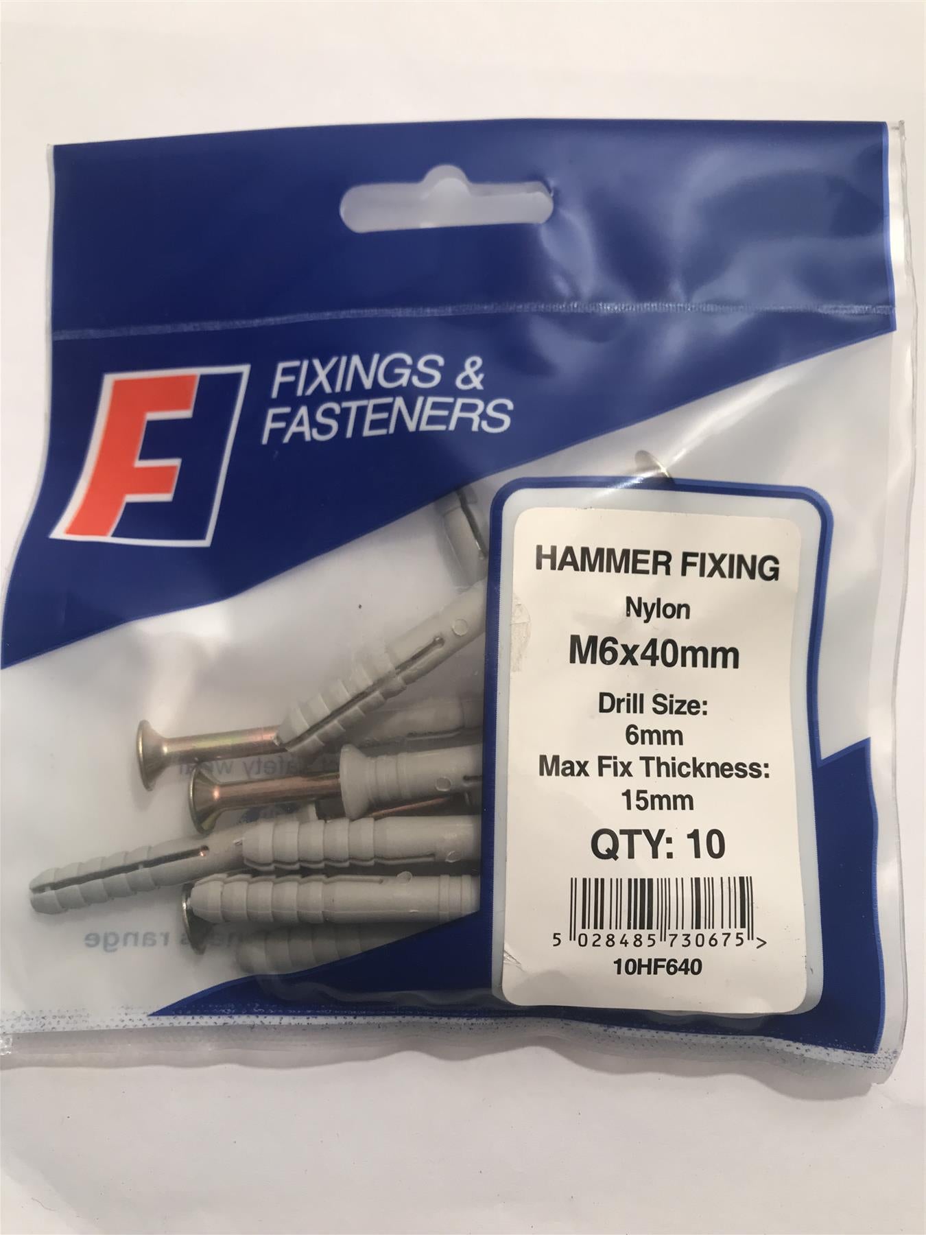Forgefix Hammer Fixing M6 x 40mm (Pk10) 10HF640