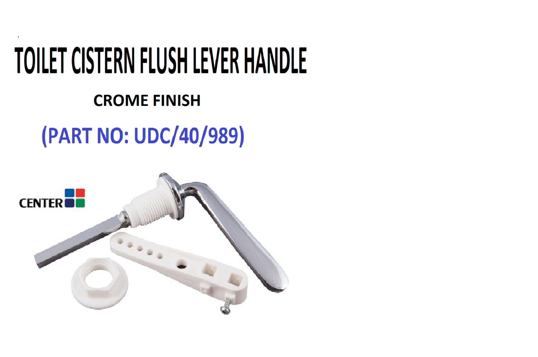 NEW Center TOILET Cistern Lever Flush Handle Nylon Chrome Plated UDC/40/989