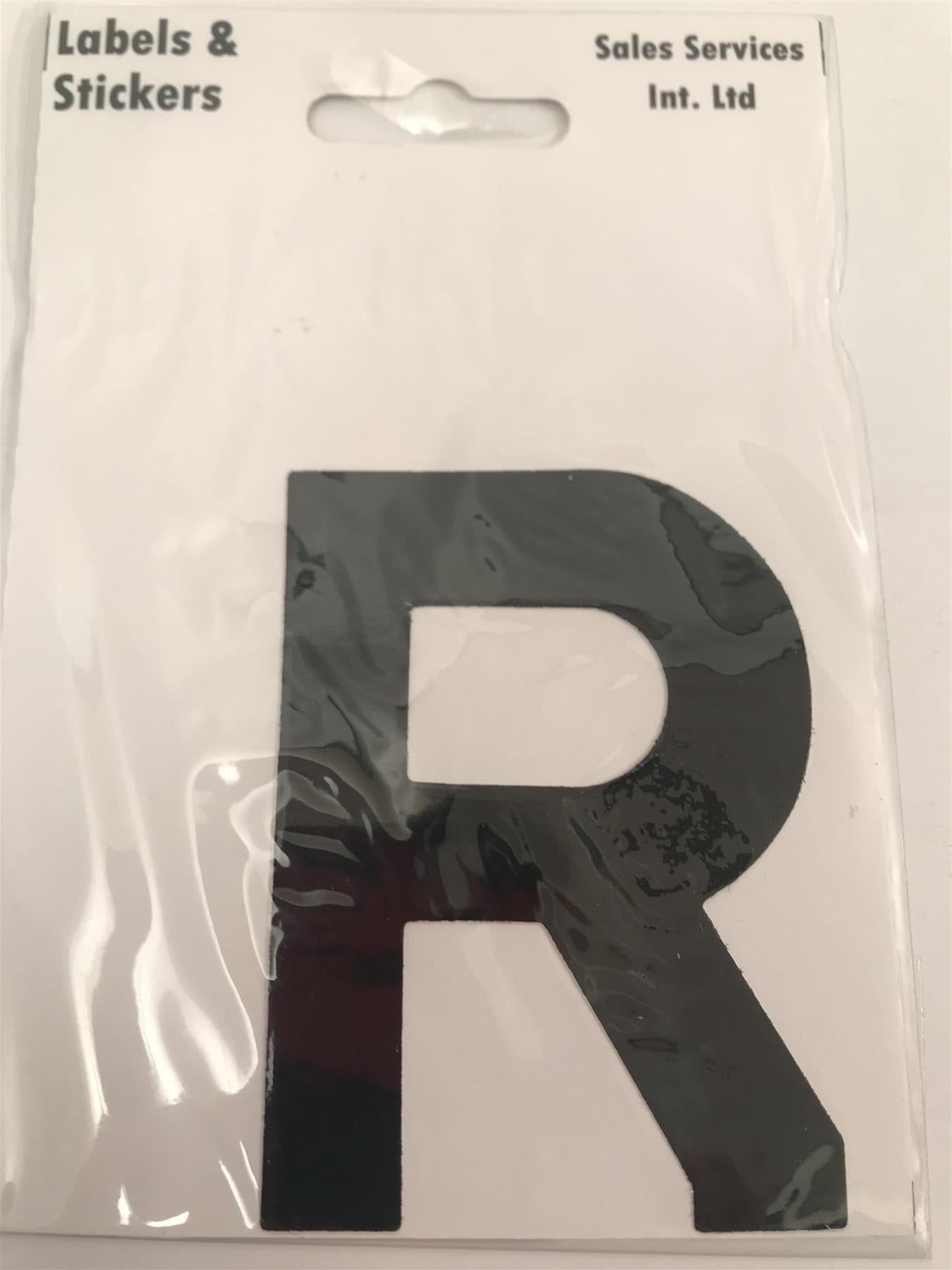 Black Letter R Self Adhesive Waterproof Sticker 8 x 6cm