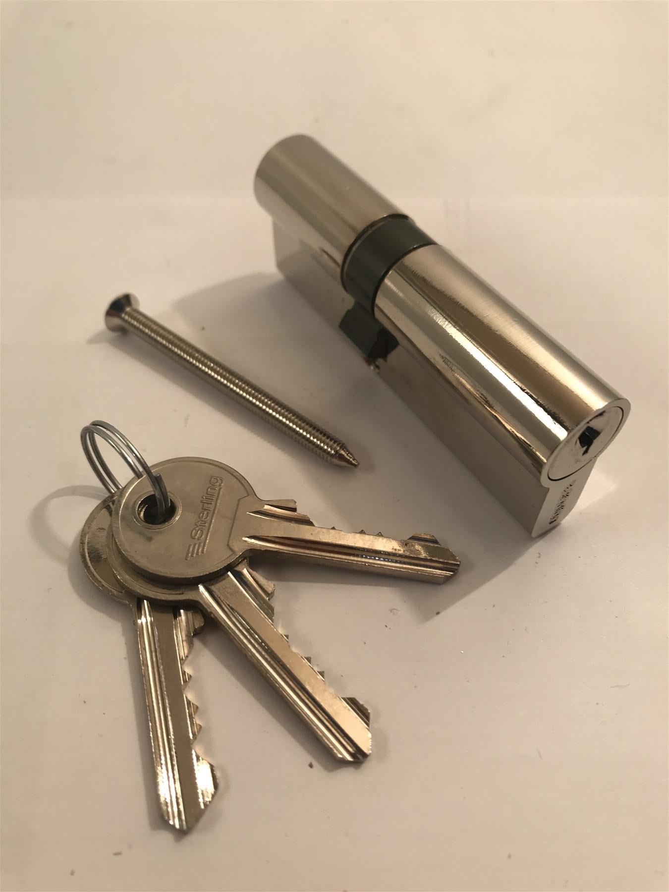 Sterling EPN3545 Double Euro 5 Pin Cylinder 80mm (35x45), Polished Nickel