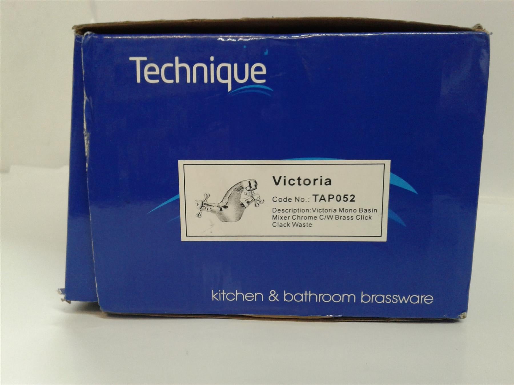 NEW TECHNIQUE VICTORIA MONO BASIN CHROME BRASS CLICK CLARK WASTE TAP052