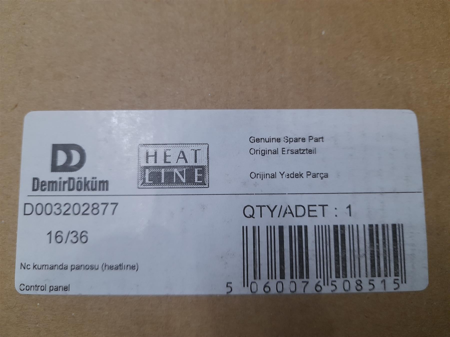 HEATLINE D003202877 CONTROL PANEL