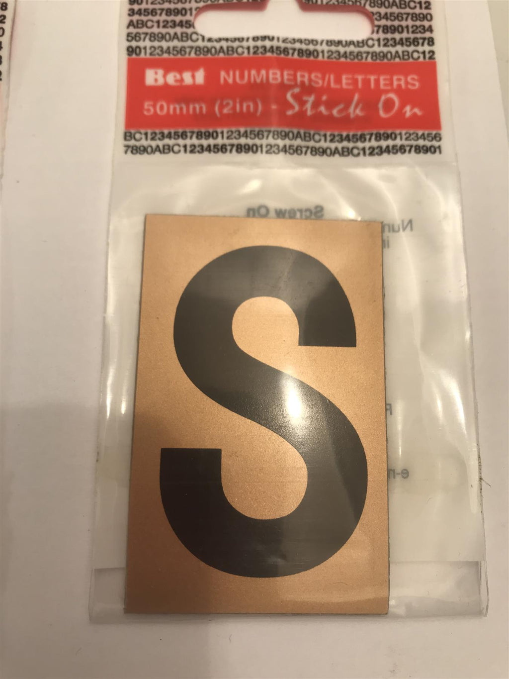 Best Gold/Black Letter S Self Adhesive 1" x 2"