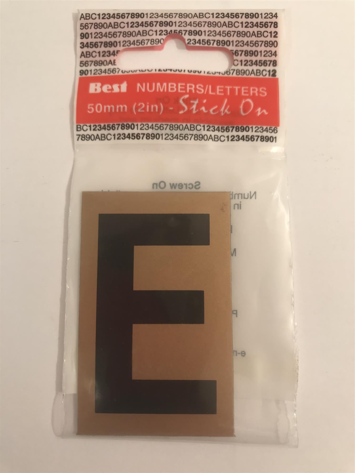 Best Gold/Black Letter E Self Adhesive 1" x 2"