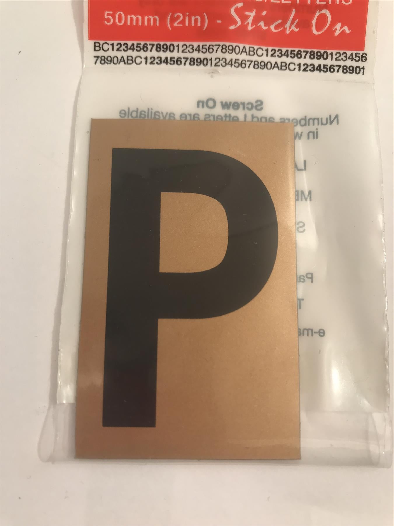 Best Gold/Black Letter P Self Adhesive 1" x 2"
