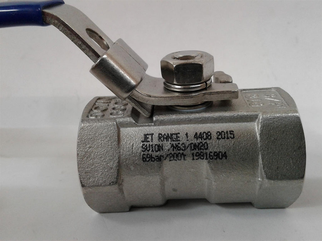 New Jet Range 2 Way Stainless Steel Ball Valve water gas 316 1000 WOG 3/4"
