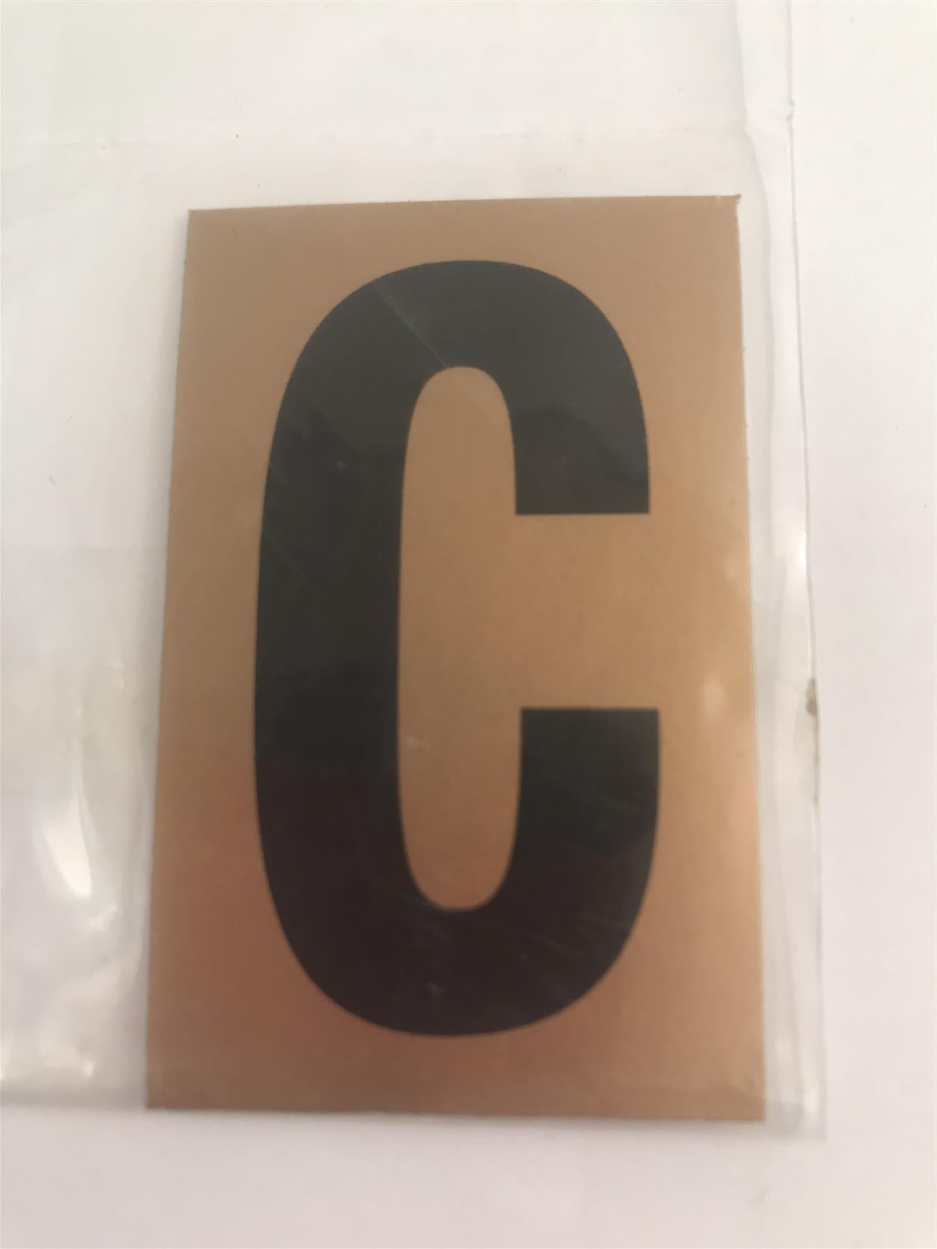 Gold/Black Letter C Self Adhesive 1" x 2"