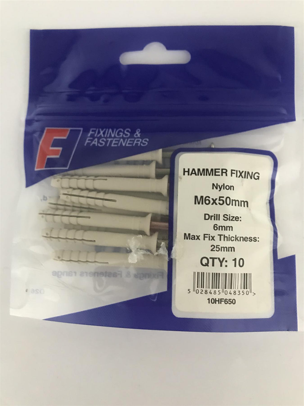 Forgefix Hammer Fixing M6 x 50mm (Pk10) 10HF650