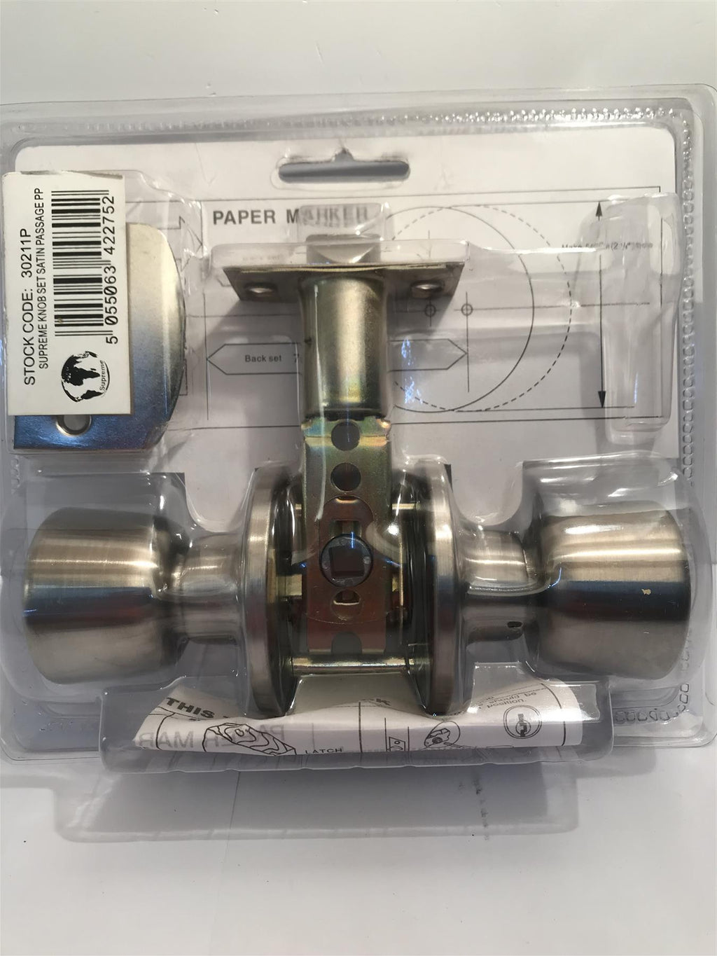 Supreme Passage Knob Set Satin 30211P