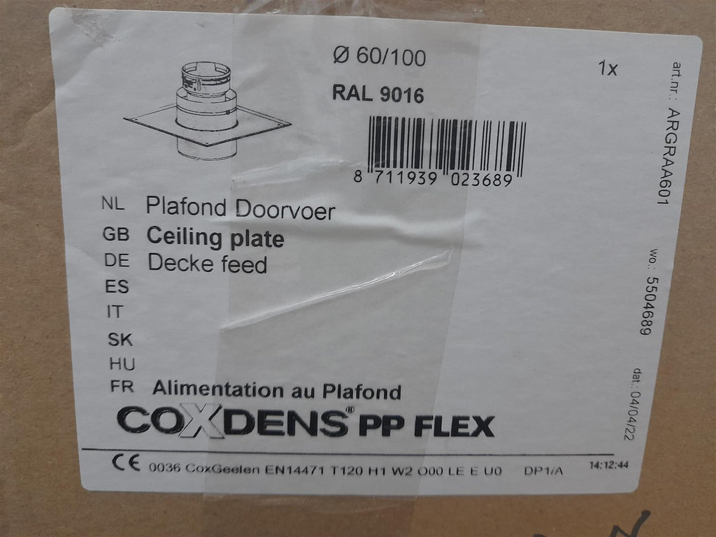 COXDENS (VIESSMANN) RAL 9016 CEILING PLATE 60/100