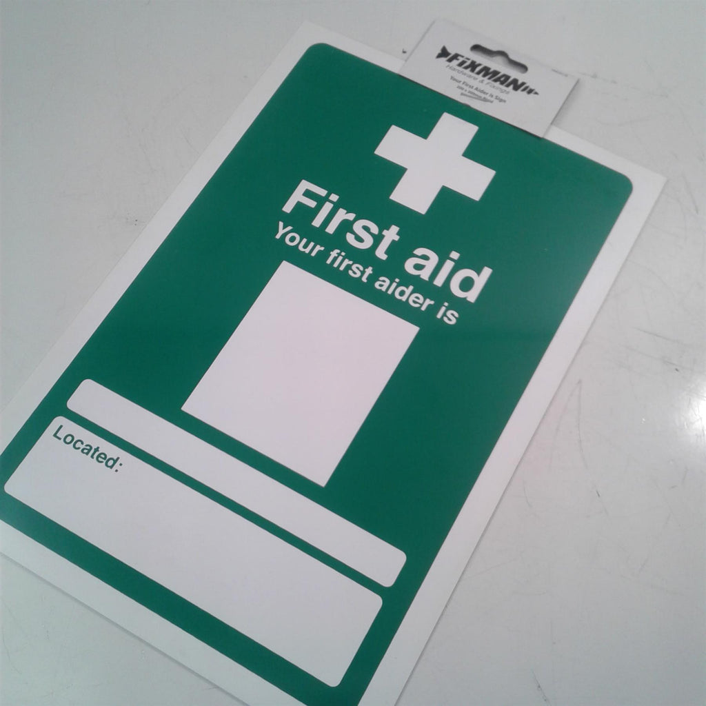 Fisman Your First Aider Sign 200 x 300mm Rigid