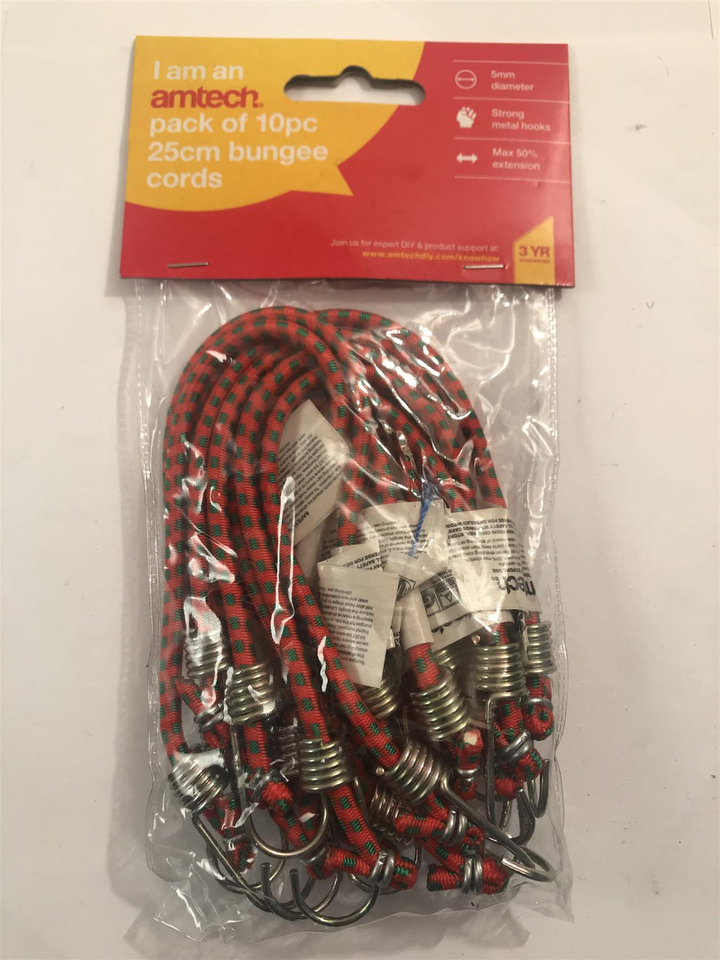 Amtech 10 pc Mini Bungee Cords 25cm  S0647