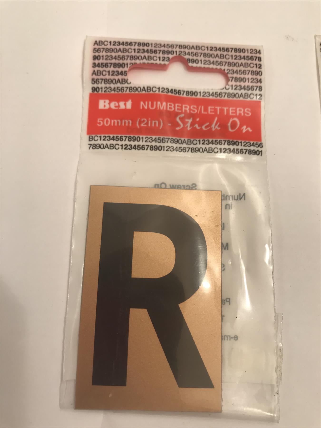 Best Gold/Black Letter R Self Adhesive 1" x 2"